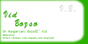 vid bozso business card
